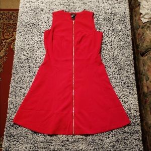 Ann Taylor Petite Red Fit & Flare Dress - 2p